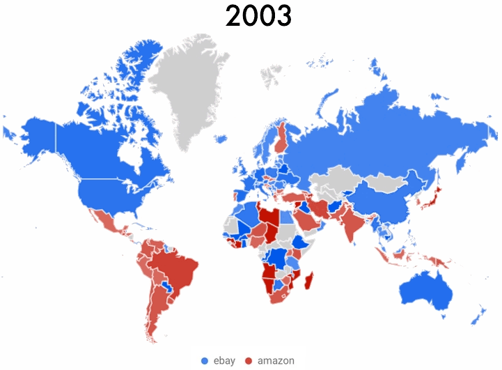 亞馬遜全球市場占有率或將全面超出eBay